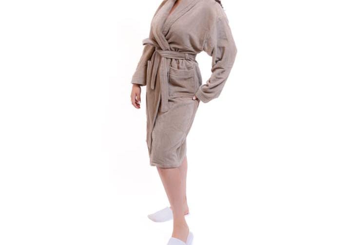 Peignoir en velours aux couleurs 100%coton