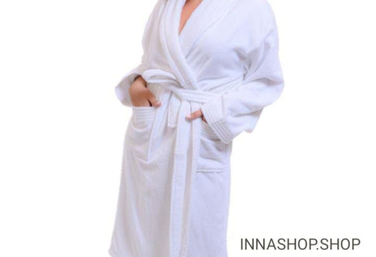 Peignoir velours 100%coton blanc