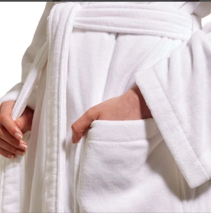 Peignoir velours 100%coton blanc