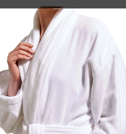 Peignoir velours 100%coton blanc