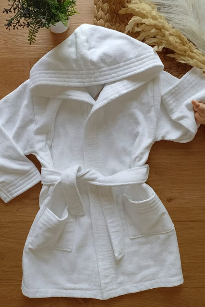 Peignoirs Enfant velours blanc 100%coton