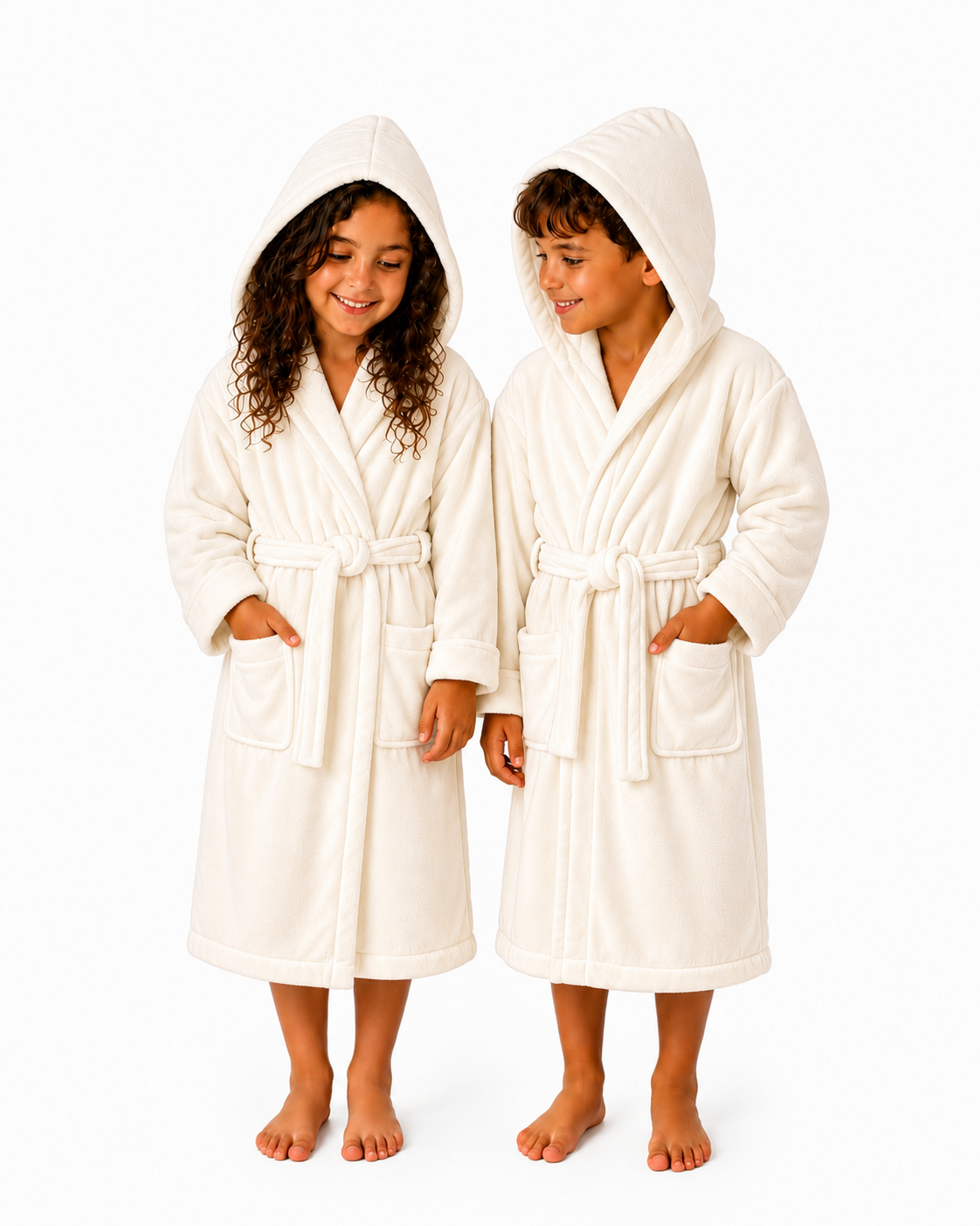 Peignoir enfant vlour 350g/m 100% coton clour craime