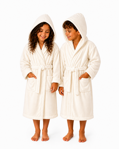Peignoir enfant vlour 350g/m 100% coton clour craime