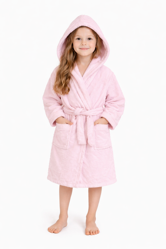 Peignoir enfant vlour 350g/m 100%coton clour rous