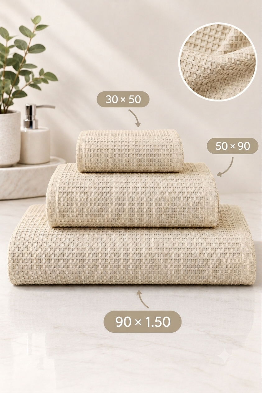Pack Serviettes Nid d'Abeille - 100٪coton