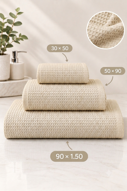Pack Serviettes Nid d'Abeille - 100٪coton