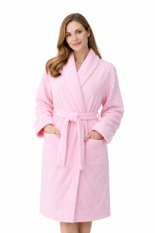 Peignoir velour rose 450g 100%