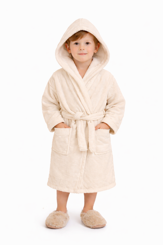 Peignoir enfant vlour 350g/m 100% coton clour craime