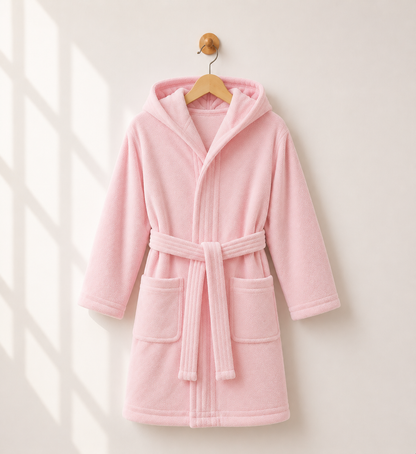 Peignoir enfant vlour 350g/m 100%coton clour rous