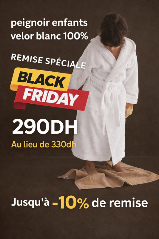Peignoirs Enfant velours blanc 100%coton