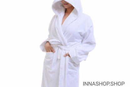 Peignoir velours 100%coton blanc