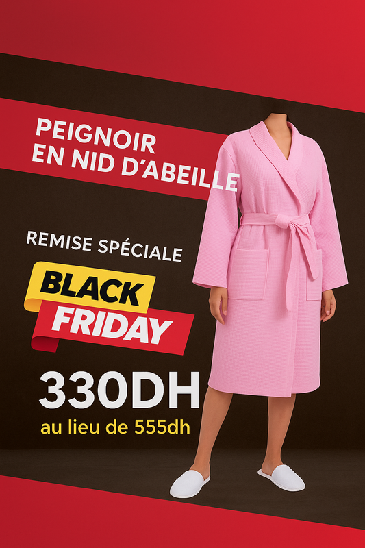 Peignoir Nid d'abeille 100%coton