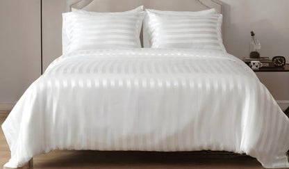 Ensemble housses de couet en coton satin blanc