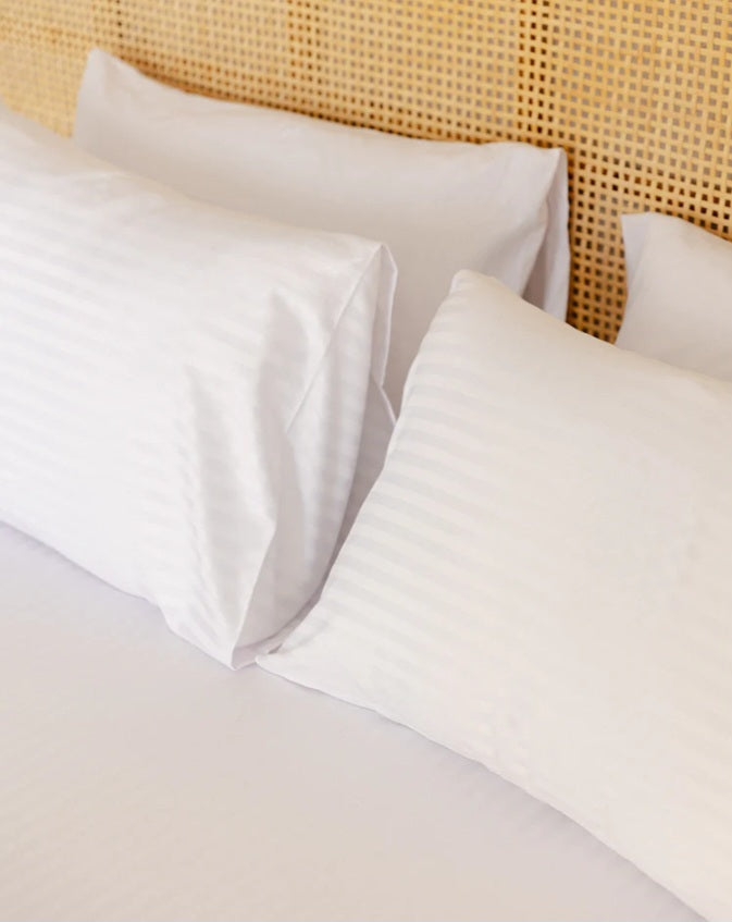 Ensemble housses de couet en coton satin blanc