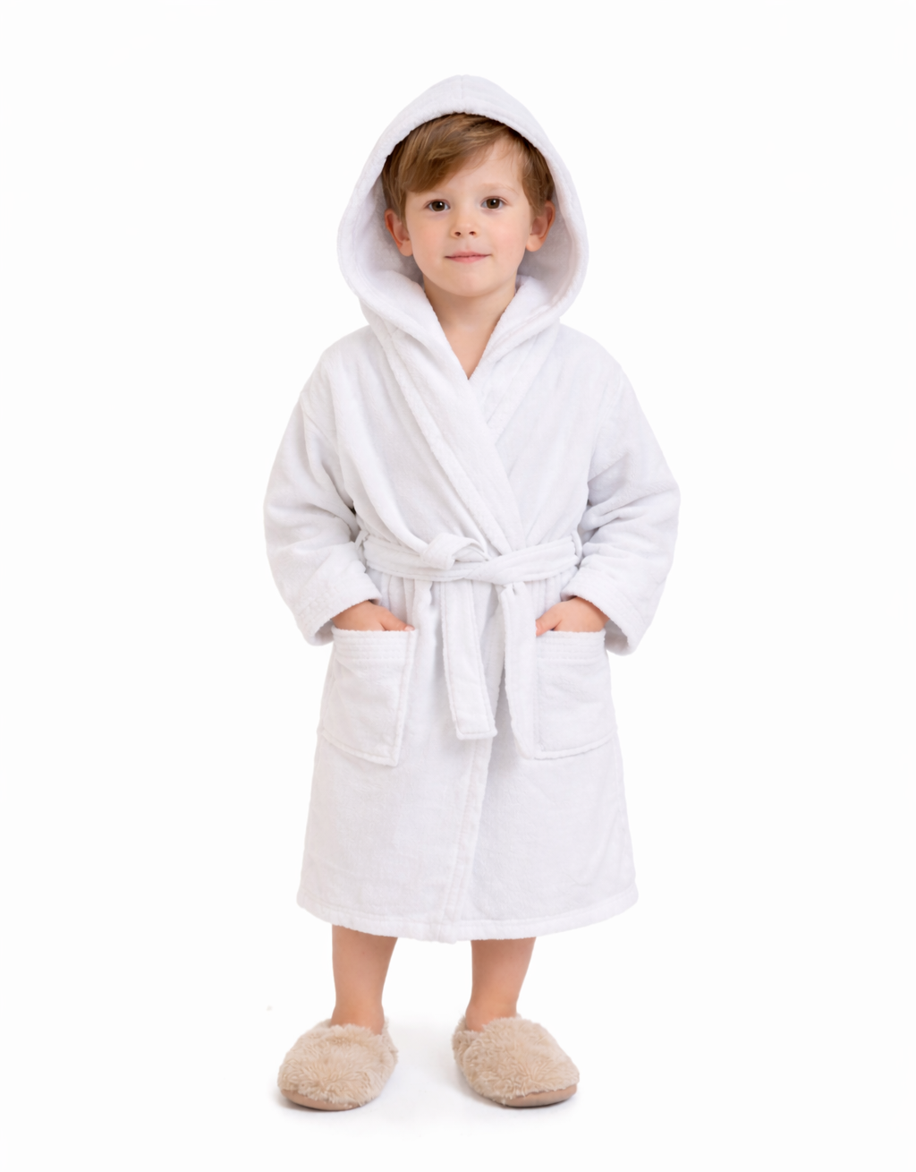 Peignoirs Enfant velours blanc 100%coton