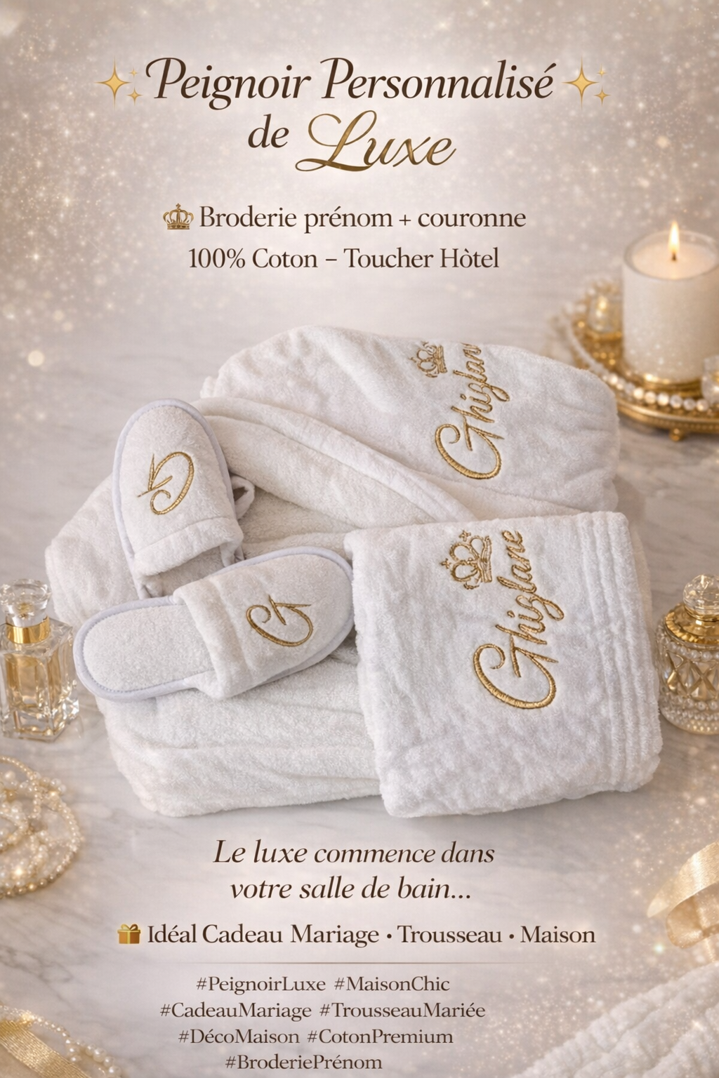 Pack Peignoir de velour 100%coton 450g/m