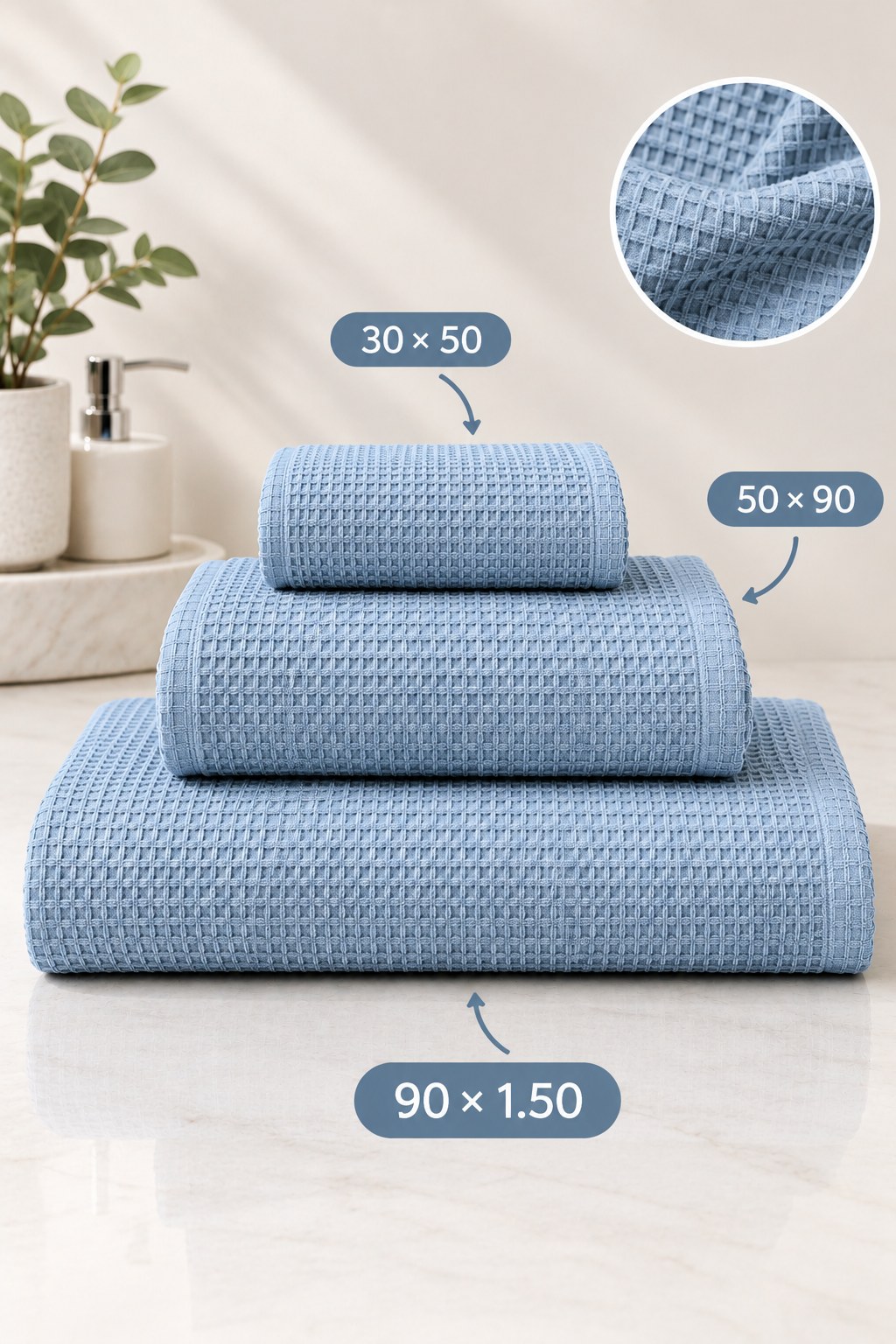 Pack Serviettes Nid d'Abeille - 100٪coton